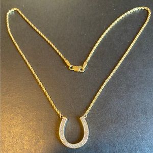 14k Diamond horseshoe necklace